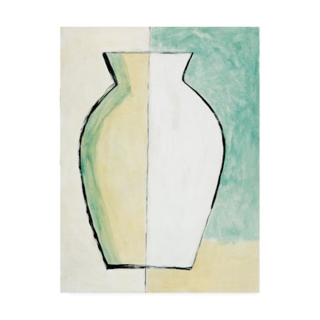 Pablo Esteban 'White And Yellow Vase' Canvas Art,18x24